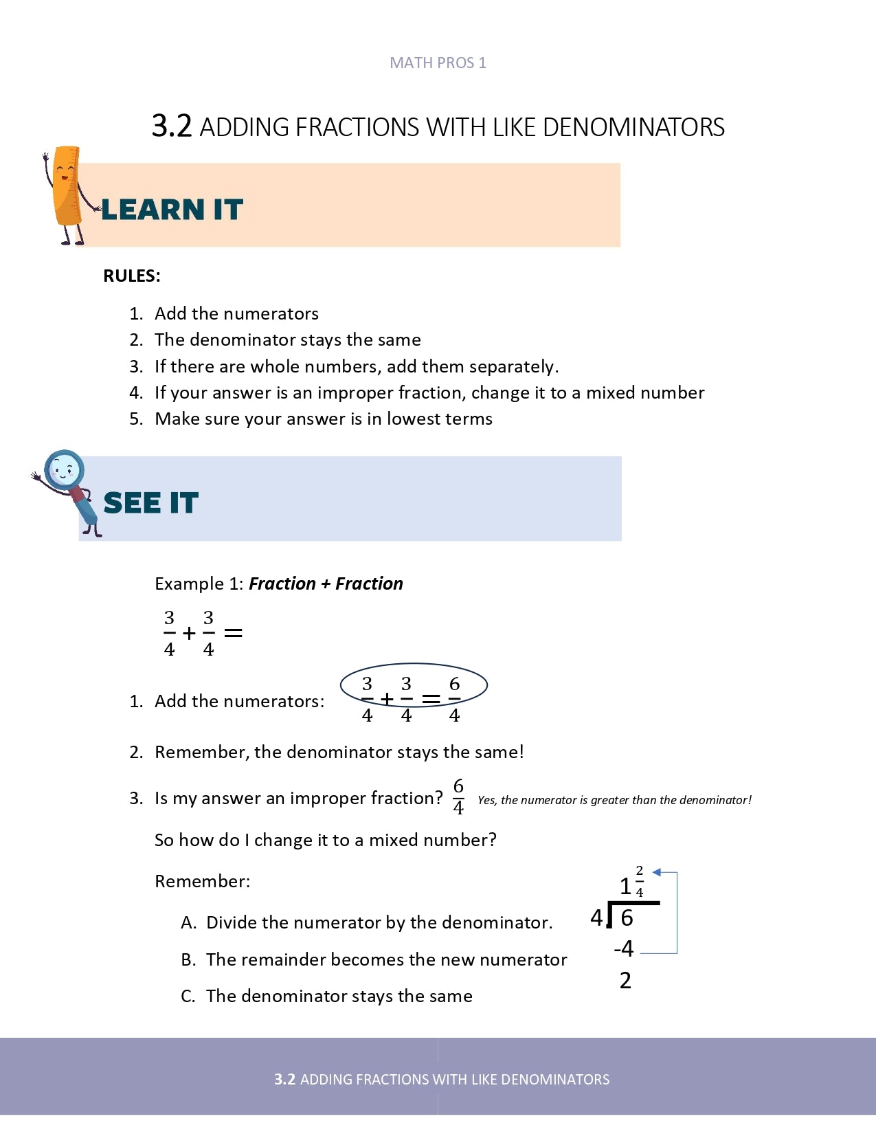 Math Pros 1 Student Edition