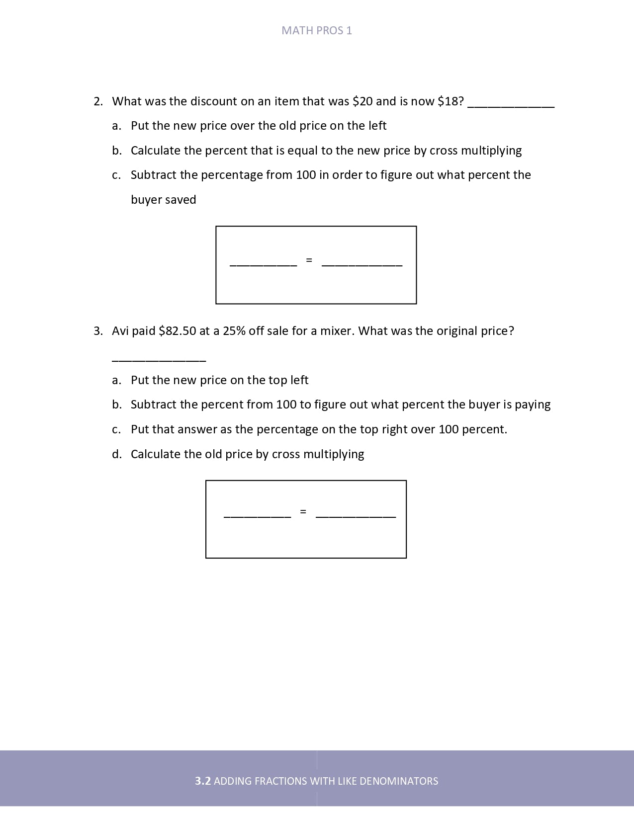 Math Pros 1 Student Edition