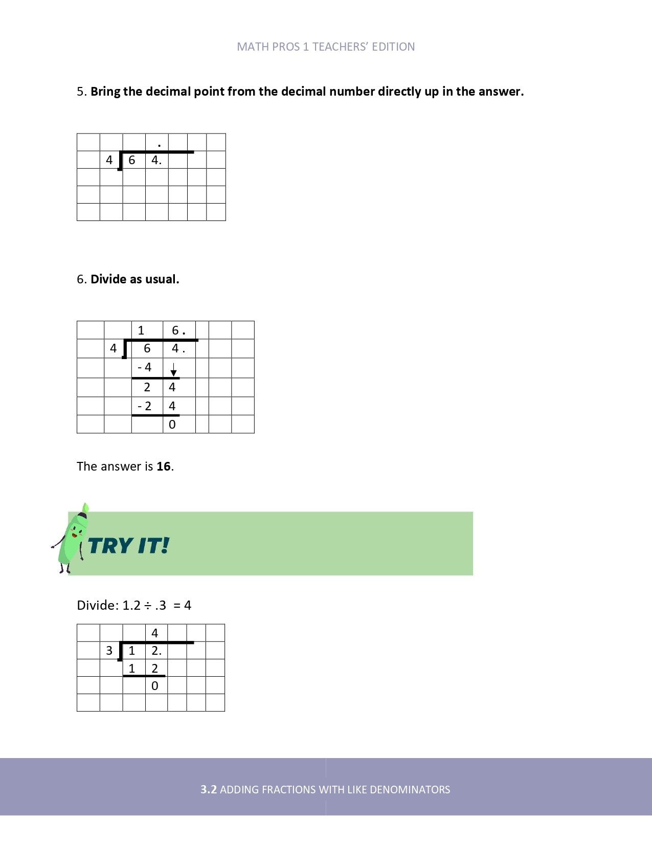 Math Pros 1 Teacher's Edition