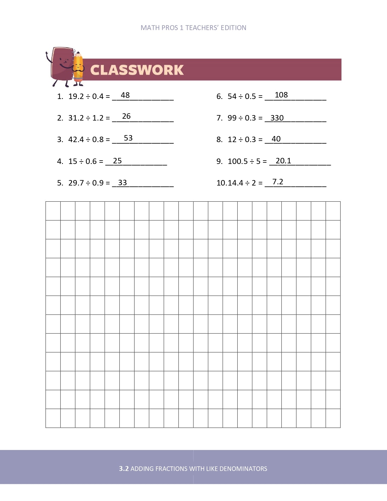 Math Pros 1 Teacher's Edition