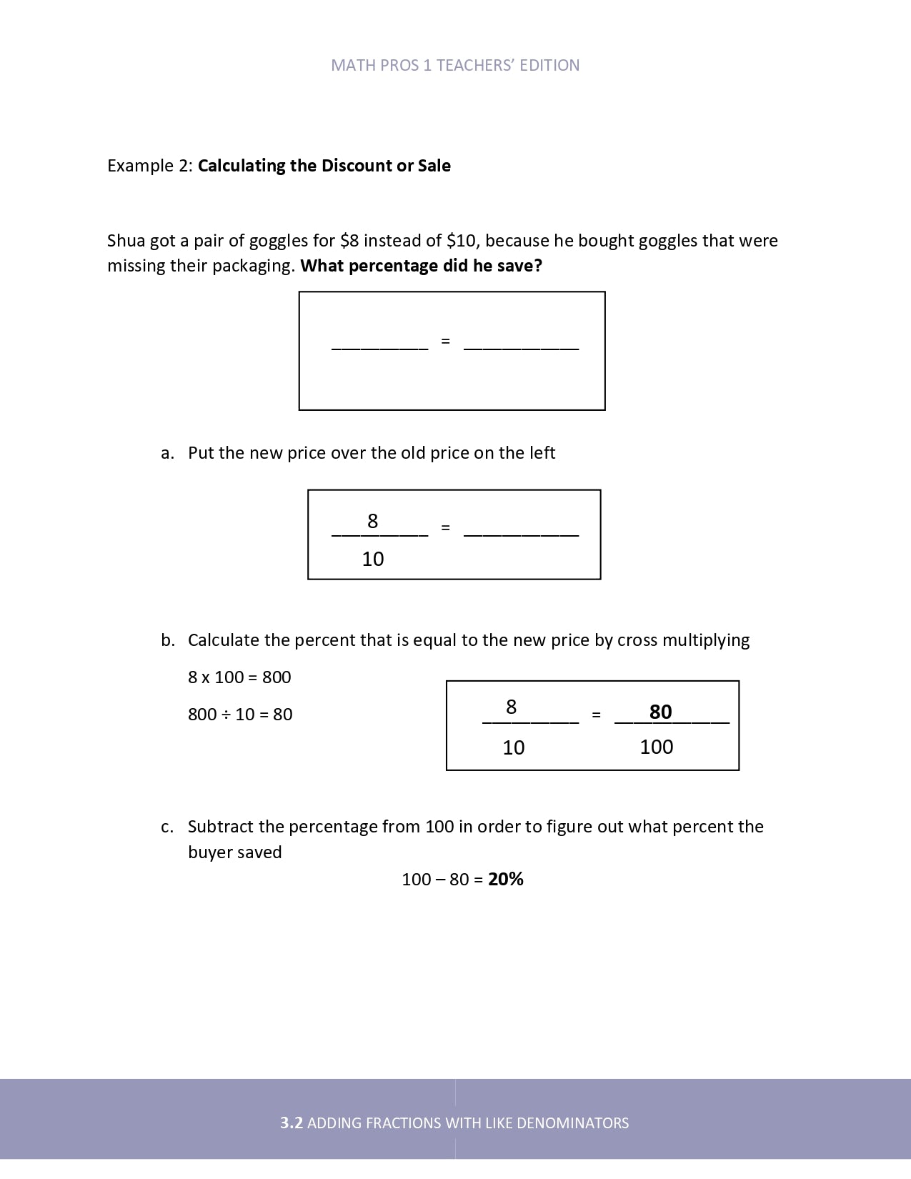 Math Pros 1 Teacher's Edition