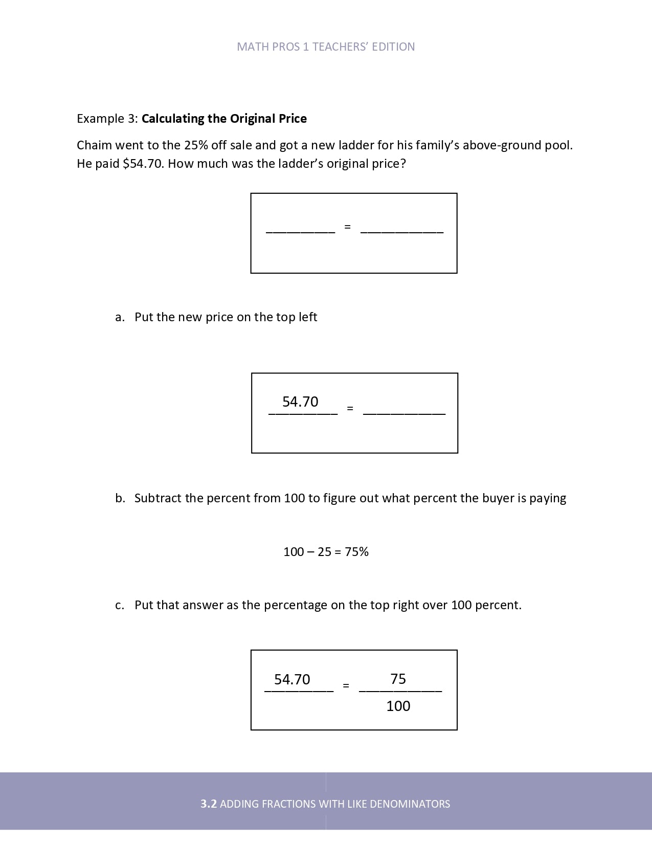 Math Pros 1 Teacher's Edition