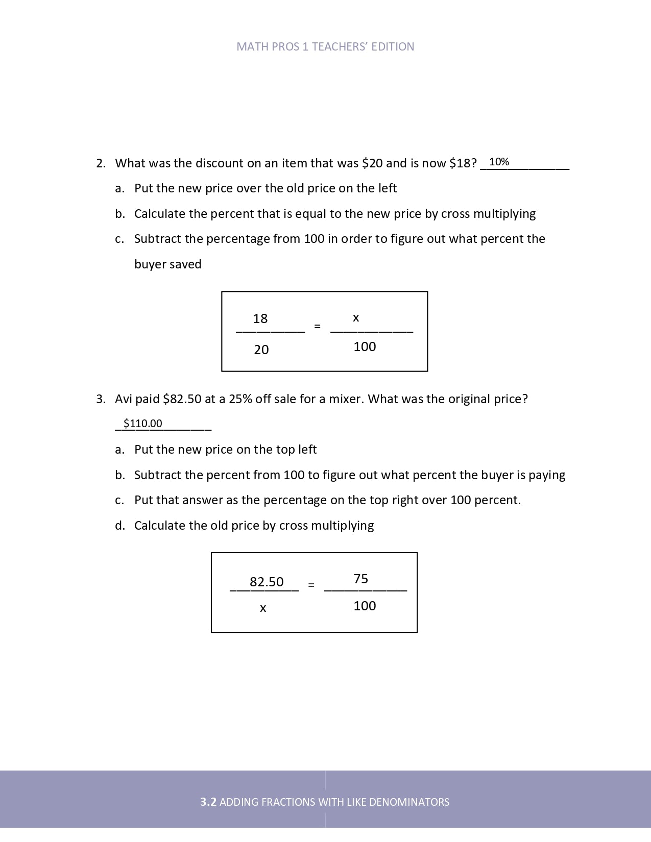 Math Pros 1 Teacher's Edition