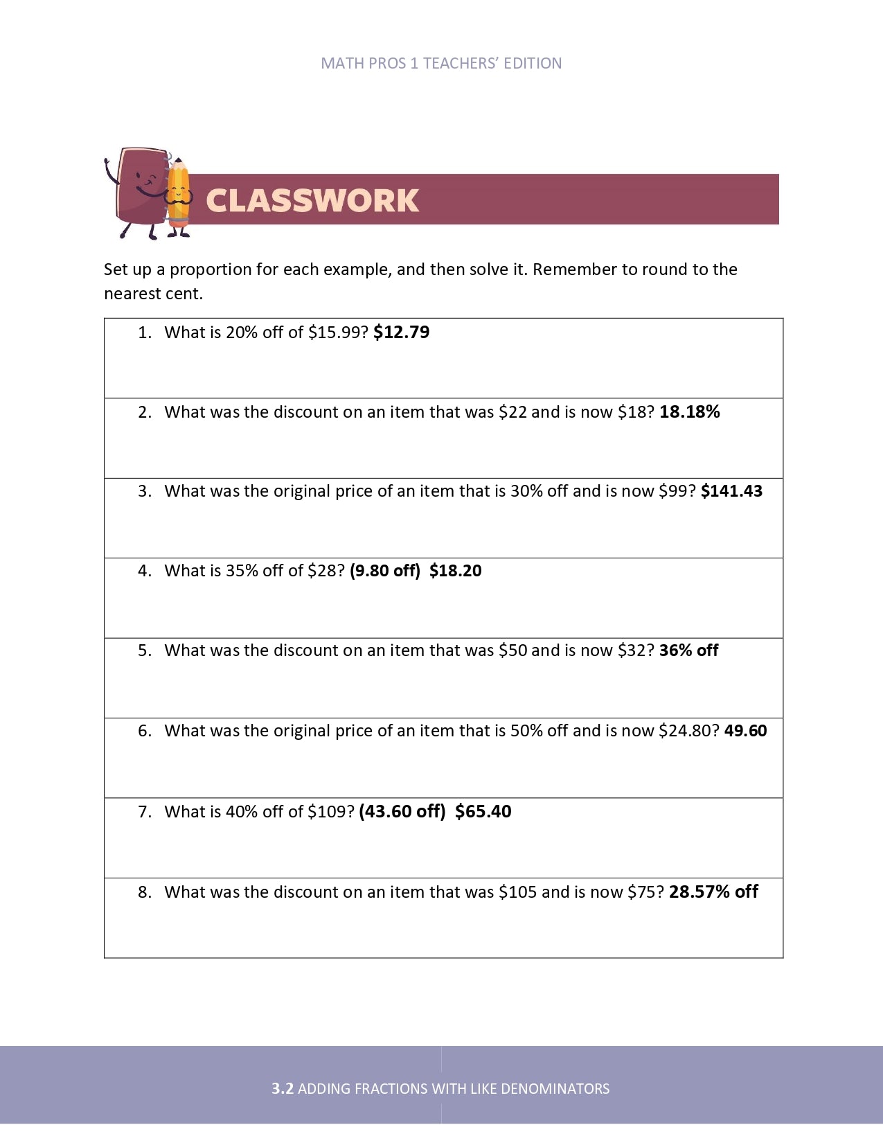 Math Pros 1 Teacher's Edition